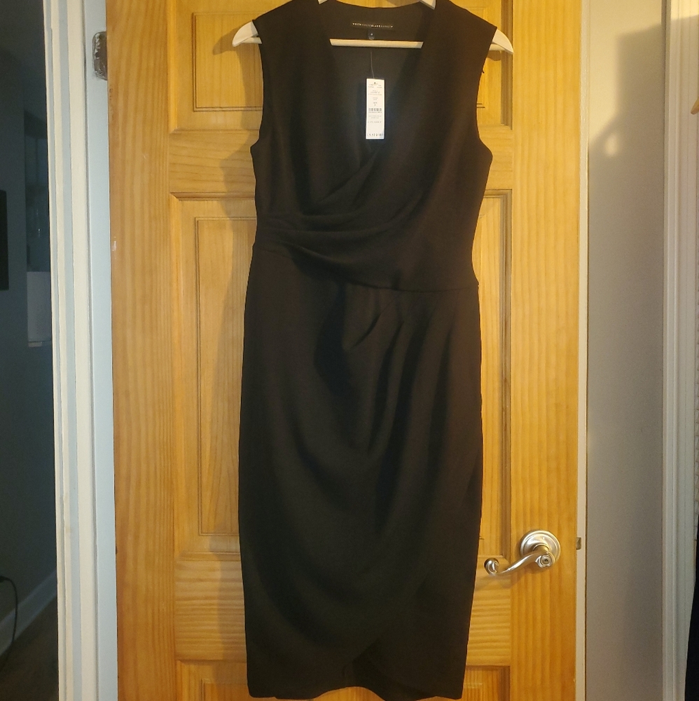 WHBM crossover black sleeveless dress, size 8, new without tags, tried on only